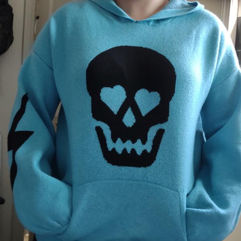 TORRID Luxe Crop Skull Hoodie - Picture 2 of 14